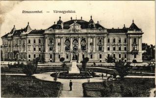 1915 Rimaszombat, Rimavská Sobota; Vármegyeháza. Ifj. Rábely Miklós kiadása / county hall (fl)