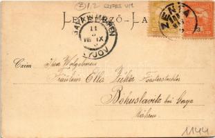 1900 Szepesváralja, Kirchdrauf, Spisské Podhradie; Fő tér és Szepes vára. Szoller Géza kiadása / Spi...