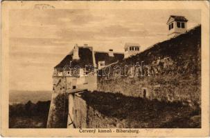 1923 Vöröskő, Cerveny Kamen; Vöröskő vára. Samuel May kiadása / Schloss Bibersburg / Hrad Cerveny Kamen / castle (kis zakadás / small tear)
