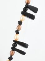 Ónix és tenyésztet gyöngy nyaklánc, h: 50 cm