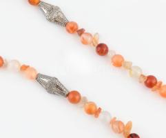 Karneol nyaklánc, h: 54cm
