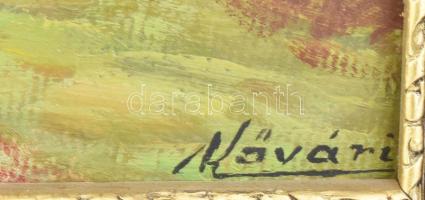 Kővári jelzéssel: Házudvar. Olaj, karton. Keretben. 33x47 cm