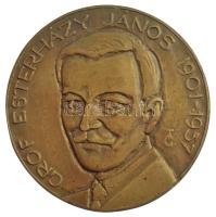Tőrös Gábor (1934-2021) DN Gróf Esterházy János bronz emlékérem (130mm) T:1- felül peremén lyukasztott