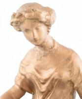 Jelzés nélkül: Búzakalászos hölgy. Festett fém, fatalapzaton, m: 21 cm