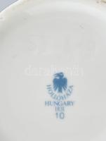 Hollóházi Szász Endre által tervezett mintával díszített porcelán váza. Matricás, jelzett, hibátlan,...