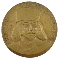 Tőrös Gábor (1934-2021) DN II Rákóczi Ferenc 1676-1735 öntött bronz emlékérem (136mm) T:1 hátoldalán furat.