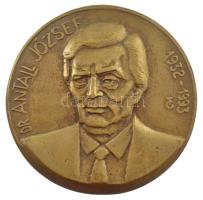 Tőrös Gábor (1934-2021) DN Dr. Antall József 1932-1993 bronz emlékérem (128mm) T:1- felül peremén lyukasztott