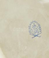 Herendi Viktória mintás, szív alakú tálka, jelzett, kopásokkal, d: 10 cm