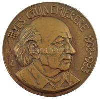 Tőrös Gábor (1934-2021) DN "Illyés Gyula emlékére 1902-1983" bronz emlékérem (125mm) T:1- felül peremén lyukasztott.