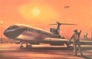 9 darabos Malév gyűjtemény, kanál, villa, darts, pólo, képeslapok stb