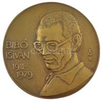 Tőrös Gábor (1934-2021) 1992. "Bibó István 1911-1979" öntött bronz emlékérem (135mm) T:1- hátoldalán furat