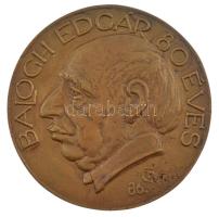 Tőrös Gábor (1934-2021) 1986 Balogh Edgár 80 éves bronz emlékérem (116mm) T:1- felül peremén lyukasztott.