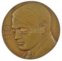 Tőrös Gábor (1934-2021) DN Ady Endre 1877-1977 bronz emlékérem (118mm) T:1- felül peremén lyukasztott.