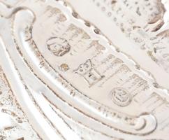 Ezüst(Ag) kétfüles, virágos antik tálka mulatozó társaság jelenettel, jelzett, 20×12,7 cm, nettó: 11...