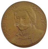 Tőrös Gábor (1934-2021) DN Balassi Bálint 1554-1594 öntött bronz emlékérem (137mm) T:1- hátoldalán furat