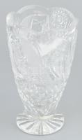 Kristály váza, hibátlan, m: 15 cm
