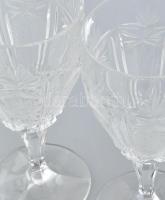 6db talpas, kristály boros pohár, hibátlan, m: 16 cm