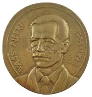 Tőrös Gábor (1934-2021) DN Wass Albert 1906-1998 bronz emlékérem (110mm) T:1- felül peremén lyukasztott.