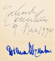 Aláírás-gyűjtemény könyvben, össz. 14 oldalon: Rolla János (1944- ) Kossuth-díjas hegedűművész; Falu...