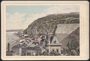 cca 1880 Budapest, Gellért-hegy, Tabán, kiadja: Zieher Ottmár München, litho kép, 11×16 cm