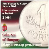 2006. 1Ft-100Ft (7xklf) forgalmi sor szettben + 1946. 1Ft Ag Hatvanéves a Forint utánveret proof kivitelben T:BU kis patina  Adamo FO38.1