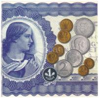 2006. 1Ft-100Ft (7xklf) forgalmi sor szettben + 1946. 1Ft Ag "Hatvanéves a Forint" utánver...