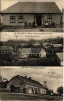 1929 Kisapostag, Evangélikus iskola, Ifj. Fabo Mihály fűszer, vas- és vegyeskereskedés üzlete (EK)