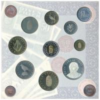 1997. 50f-100Ft (9xklf) forgalmi sor, + 200Ft Ag "Deák". A belső tokon a ragasztás részben...