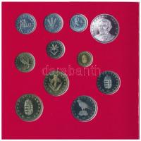 1994. 10f-100Ft (10xklf) "Magyarország pénzérméi" forgalmi sor dísztokban, + 1994. 200Ft A...