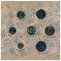 2002. 1Ft-100Ft (7xklf) + 100Ft "Kossuth" forgalmi sor szettben T:BU patina, ragasztó elen...
