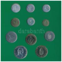 1995. 10f-100Ft (10xklf) "Magyarország pénzérméi" forgalmi sor dísztokban, + 200Ft Ag &quo...