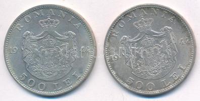 Románia 1944. 500L Ag "I. Mihály" (2x) T:2,2- patina
Romania 1944. 500 Lei Ag "Mihai...