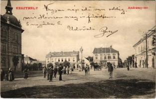 1910 Keszthely, Andrássy tér, üzletek (EK)