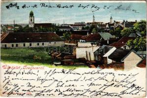 1903 Losonc, Lucenec; látkép, zsinagóga. Kármán kiadása / general view with synagogue (EK)