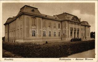 1941 Keszthely, Kultúrpalota, Balatoni Múzeum (EK) + "KESZTHELY-BALATONSZENTGYÖRGY" vasúti mozgóposta (EK)