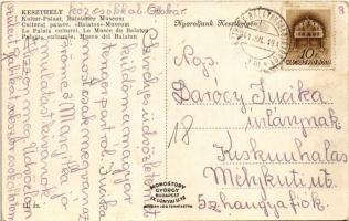 1941 Keszthely, Kultúrpalota, Balatoni Múzeum (EK) + "KESZTHELY-BALATONSZENTGYÖRGY" vasúti...
