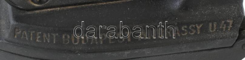 Patent Budapest Andrássy út 47. Régi vasaló, szép állapotban, m: 20 cm