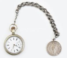 Genius fém tokos zsebóra. Jelzett szerkezettel. Működő, jó állapotban, fém szíjjal. d: 55 mm