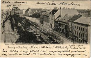 1905 Pozsony, Pressburg, Bratislava; Kossuth Lajos tér, Színház, üzletek. Verlag Gelbers Ansichtskartenausstellung / square, theatre, shops (EK)