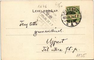 1905 Pozsony, Pressburg, Bratislava; Kossuth Lajos tér, Színház, üzletek. Verlag Gelber's Ansic...