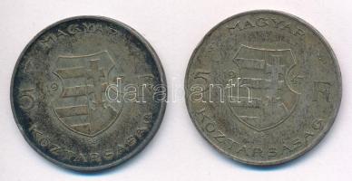 1947. 5Ft Ag "Kossuth" (2x) T:2- patina Adamo F8.1