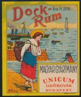 Dock-Rum, Unicum Likőrgyár címke