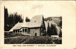 Gyilkos-tó, Ghilcos, Lacul Rosu; Lacul ucigas Casa drumetilor / menedékház, autó / rest house, automobile (EK)