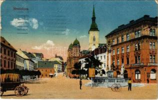 1921 Pozsony, Pressburg, Bratislava; Hal tér, Szenzáció kávéház, zsinagóga, izraelita templom / Fischplatz / square, café, synagogue. L. & P. 8079. (EK)