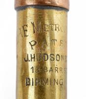 J. Hudson Co rendőrségi síp, réz, h: 8 cm