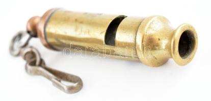 J. Hudson Co rendőrségi síp, réz, h: 8 cm