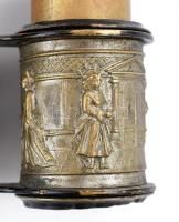 Antik figurális színházi távcső, kopásokkal, h: 10 cm