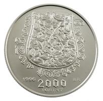 1996. 2000Ft Ag "Honfoglalás" dísztokban, tanúsítvánnyal T:BU Adamo EM141