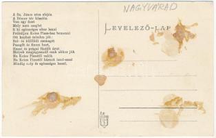 Nagyvárad, Oradea; Koies Piess üzlete a Szent János utca 4. szám alatt, hátoldalon reklámvers / shop...