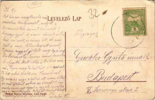 Csíz, Csízfürdő, Kúpele Cíz; Társalgó terem és igazgatósági épület, templom. Szűcs Simon kiadása / d...